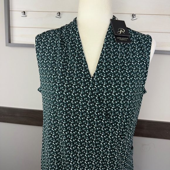 ADRIANNA PAPELL surplice v-neck polka dot size small nwt sleeveless tank top - Picture 6 of 13